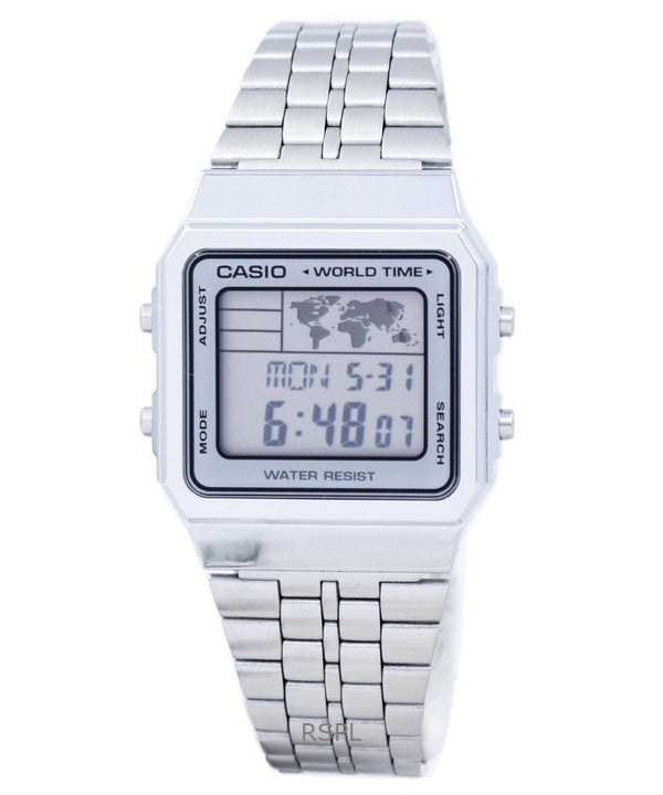 Refurbished Casio Vintage Digital Stainless Steel Quartz A500WA-7DF Men's Watch