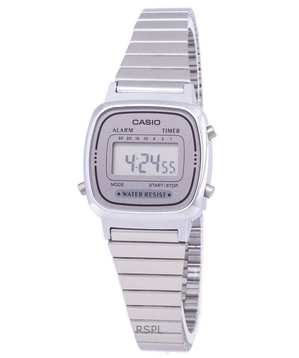 Refurbished Casio Digital Stainless Steel Quartz LA670WA-7DF Women's Watch