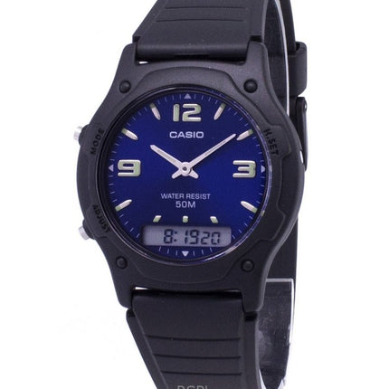 Refurbished Casio Analog Digital Resin Strap Blue Dial Quartz AW-49HE-2AVDF Men's Watch