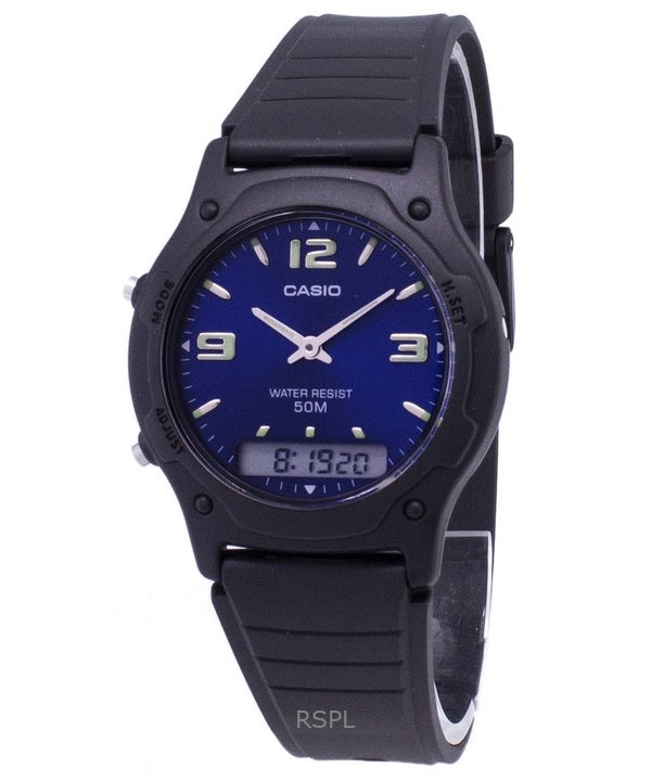 Refurbished Casio Analog Digital Resin Strap Blue Dial Quartz AW-49HE-2AVDF Men's Watch