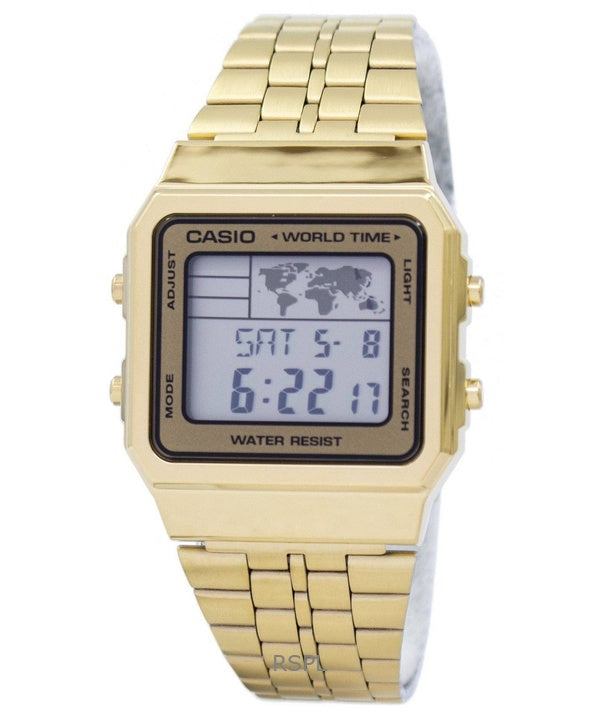 Refurbished Casio Digital Gold Tone Stainless Steel Quartz A500WGA-9DF Men's Watch