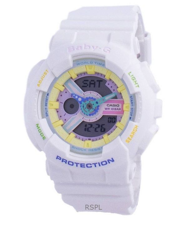 Refurbished Casio Baby-G Analog Digital Resin Strap Multicolor Dial Quartz BA-110TM-7A 100M Women's Watch