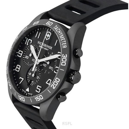 Victorinox Swiss Army Fieldforce Sport Chronograph Rubber Strap Black Dial Quartz 241926-1 100M Men's Watch