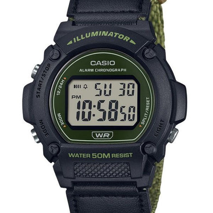 Casio Standard Green Digital Cloth Strap Quartz W-219HB-3AV Men's Watch