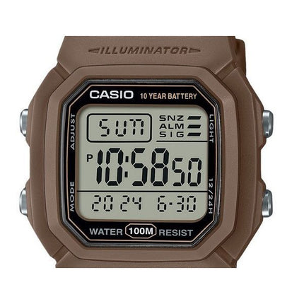 Casio Digital Brown Dual Time Resin Strap Quartz W-800H-5AV 100M Men's Watch