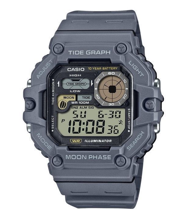 Casio Standard Digital Graph Moon Phase Resin Strap Quartz WS-1700H-8AV 100M Men's Watch