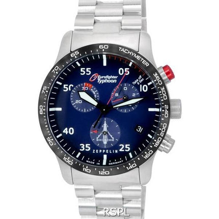 Zeppelin Eurofighter Typhoon Chronograph Blue Dial Quartz 7298M3SET 100M Mens Watch With Band Sets