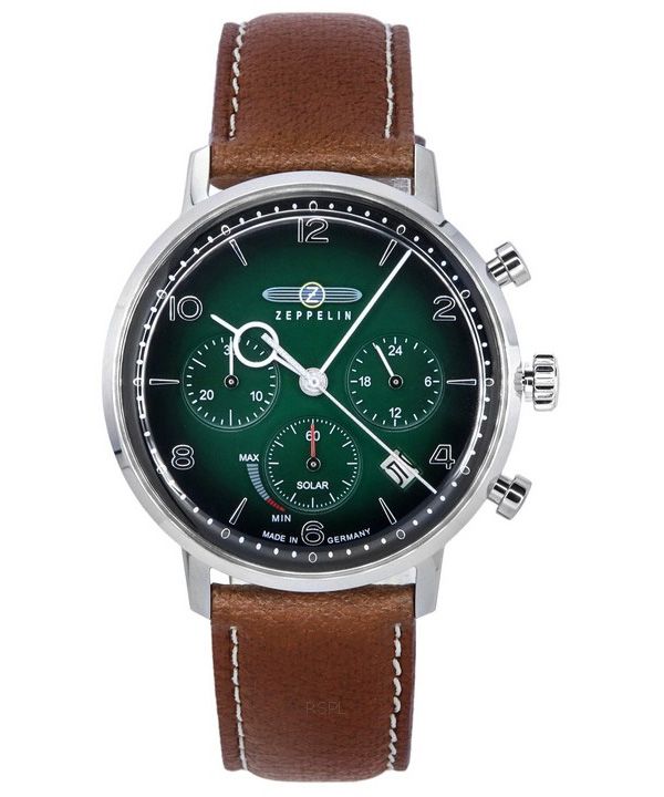 Zeppelin LZ129 Hindenburg Chronograph Dark Green Biogranulate Dial Solar 80864_N Men's Watch