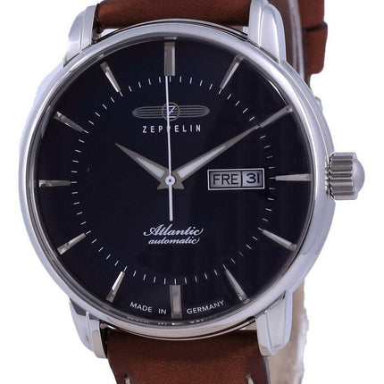 Zeppelin Atlantic Blue Dial Leather Automatic 8466-3 84663 Men's Watch