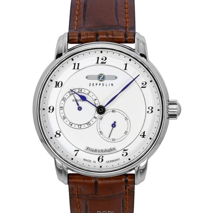 Zeppelin Friedrichshafen Leather Strap White Dial Automatic 85681 Men's Watch