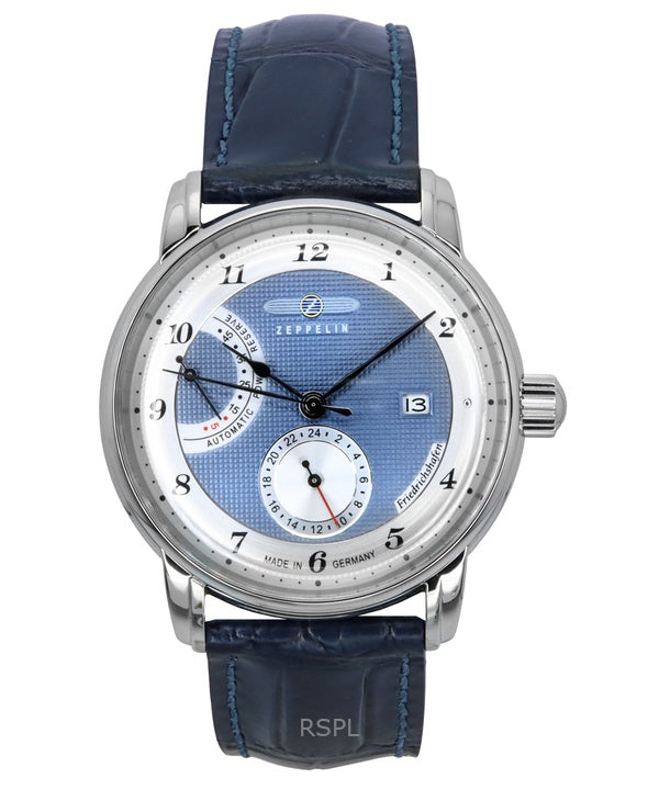 Zeppelin Friedrichshafen Leather Strap Blue Dial Automatic 85903 Men's Watch