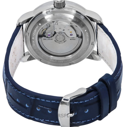 Zeppelin Friedrichshafen GMT Leather Strap Blue Dial Automatic 85963 Men's Watch