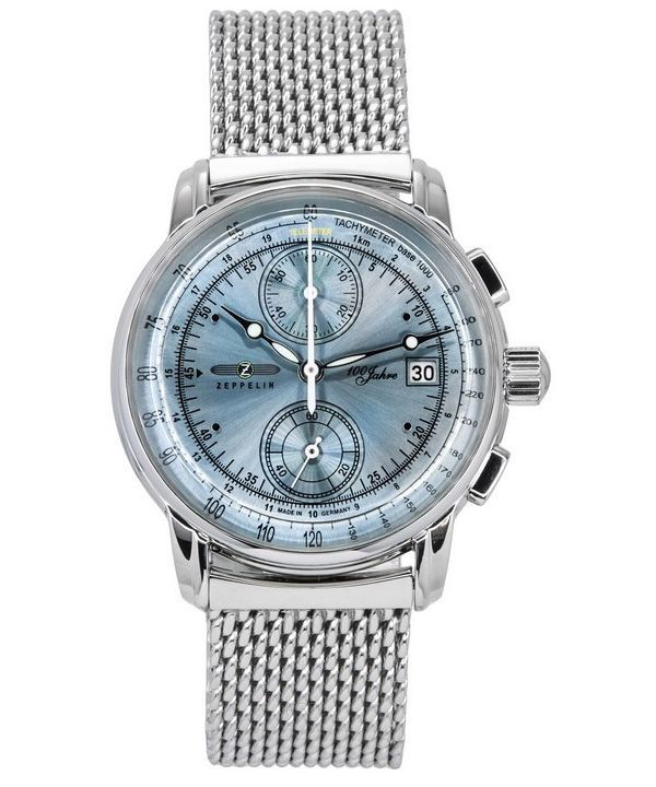 Zeppelin 100 Jahre Ed 1 Chronograph Ice Blue Dial Quartz 8670M4 Mens Watch