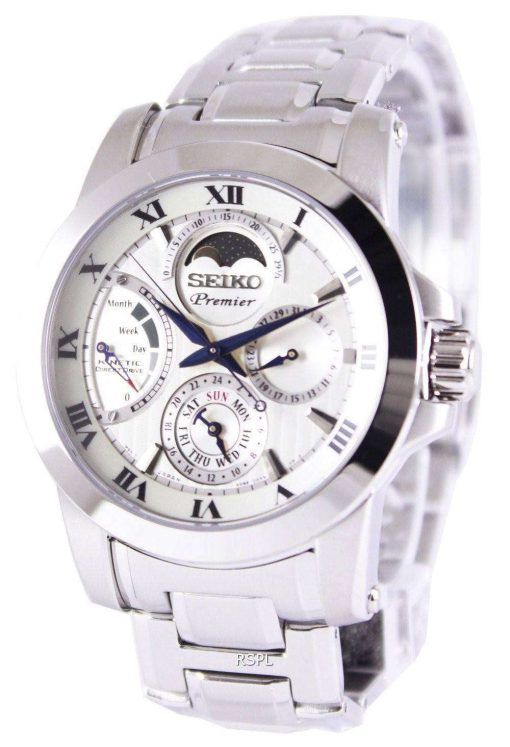 Seiko Premier Kinetic Direct Drive Moon Phase SRX011P1 SRX011P Mens Watch