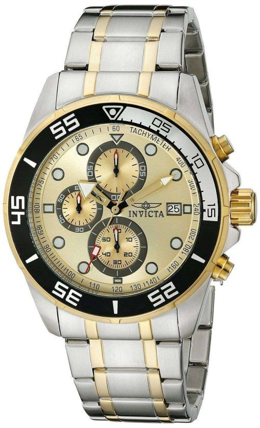 Invicta Specialty Chronograph Gold Dial Two Tone Stainless Steel 17014 Men's Watch