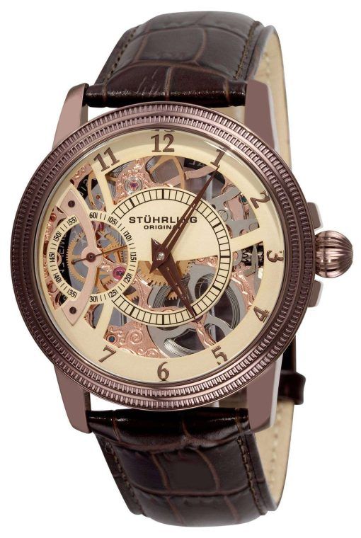 Stuhrling Original Brumalia Mechanical Watch Champagne Dial 228.3365K77 Mens Watch