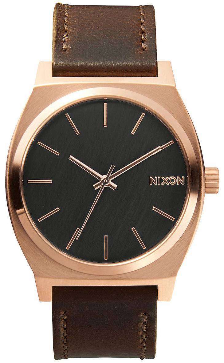 Nixon Time Teller Rose Gold Brown Leather A045-2001-00 ...