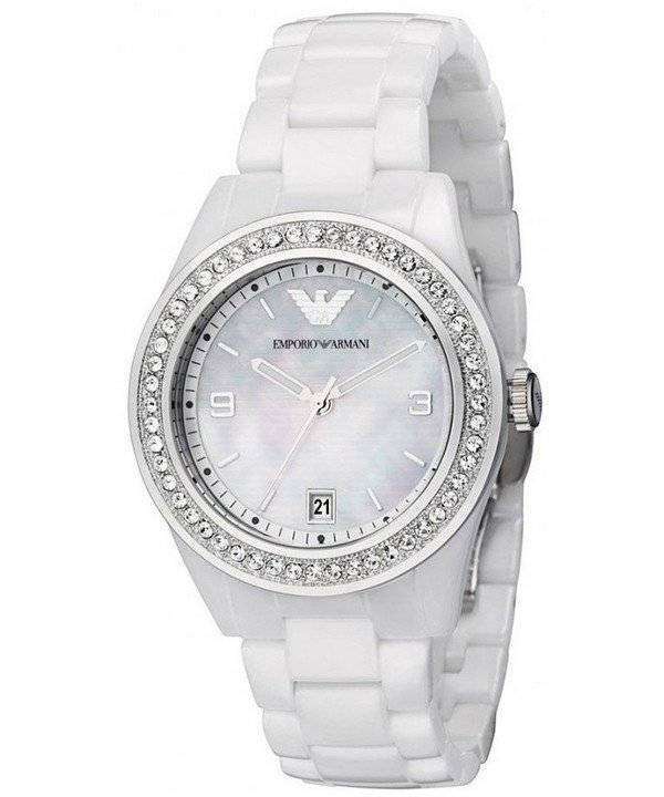 Emporio Armani Ceramica Swarovski Crystals AR1426 Womens Watch ...