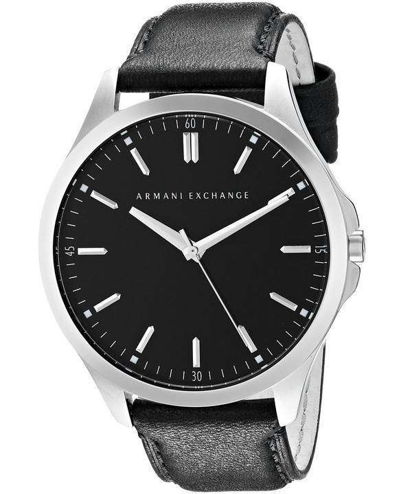 Armani Exchange Quartz Black Dial Black Leather Strap AX2149 Men's ...