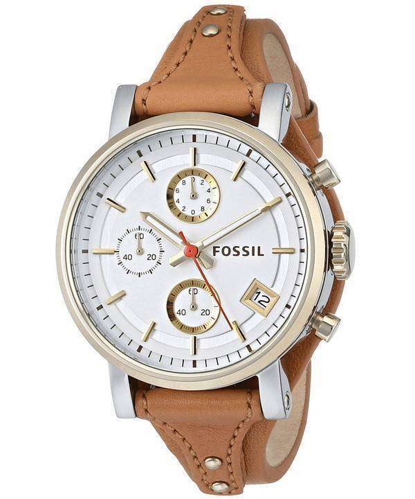 Fossil Original Boyfriend Chronograph Tan Leather Quartz ES3615 Womens ...