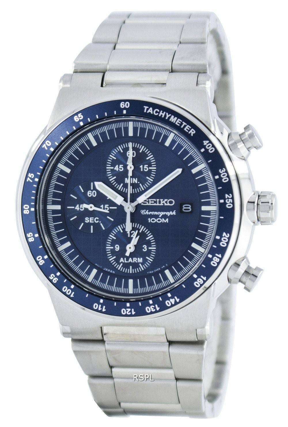 Seiko Quartz Chronograph Alarm SNAA43 SNAA43P1 SNAA43P Men's Watch ...