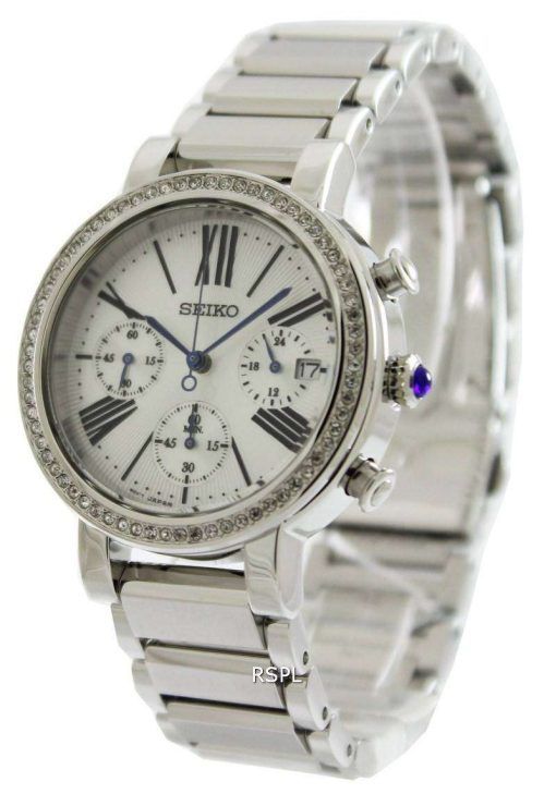 Seiko Chronograph Cabochon Crown SRW013 SRW013P1 SRW013P Women's Watch