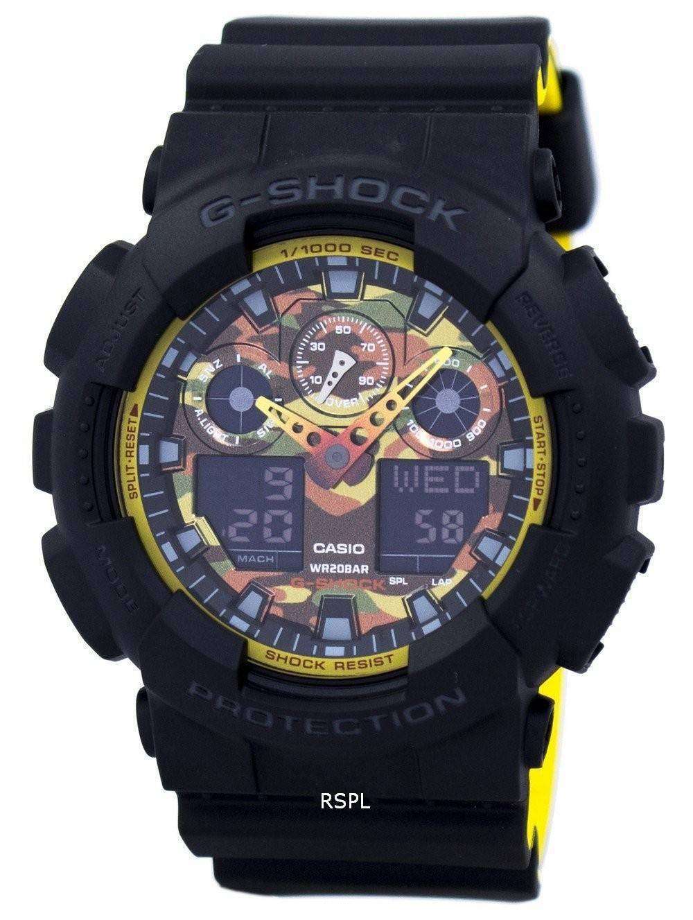 Casio G-Shock Shock Resistant World Time Analog Digital GA-100BY