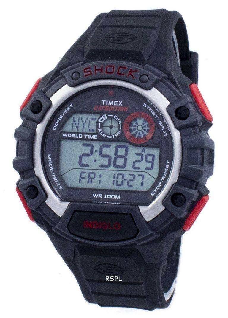 Timex Expedition Global Shock World Time Alarm Indiglo Digital T49973 ...