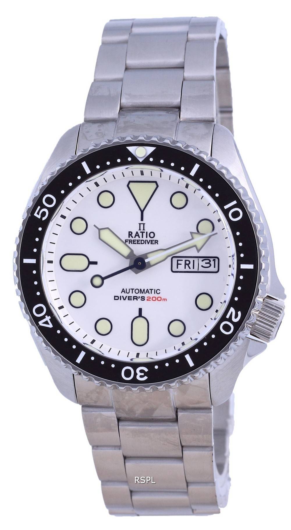 Ratio FreeDiver White Dial Sapphire Crystal Stainless Steel Automatic  RTB209 200M Men's Watch - CityWatches IN