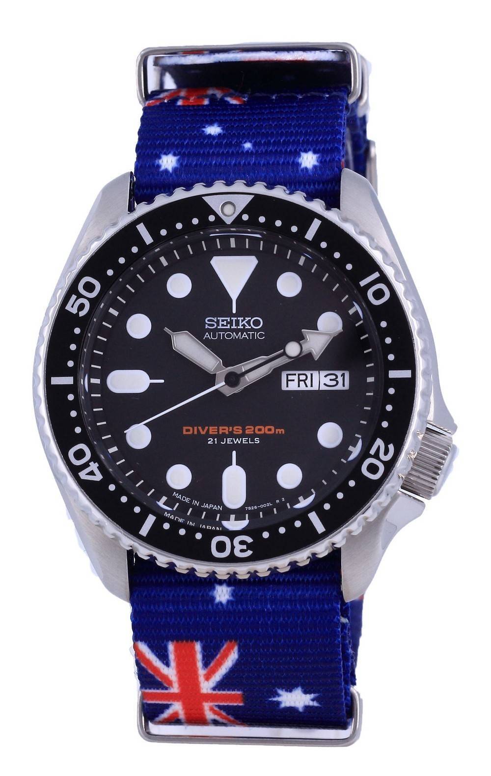 Seiko Automatic Divers Japan Made Polyester Skx007j1 Var Nato30 200m Mens Watch Zetawatches 2865