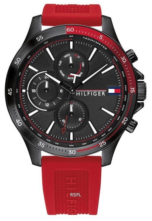 Tommy Hilfiger Bank Chronograph Silicon Strap Quartz 1791722 Mens Watch