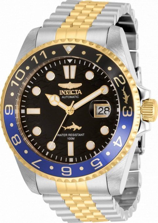 Invicta Pro Diver Black Dial Two Tone Stainless Steel Automatic 35152 100M Mens Watch