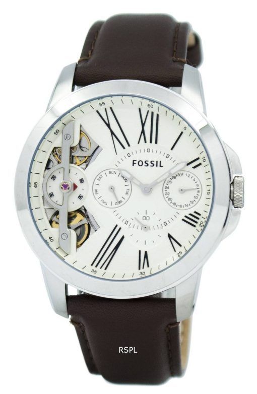 Fossil Grant Twist Multifunction Quartz Brown Leather Strap ME1144 Mens Watch