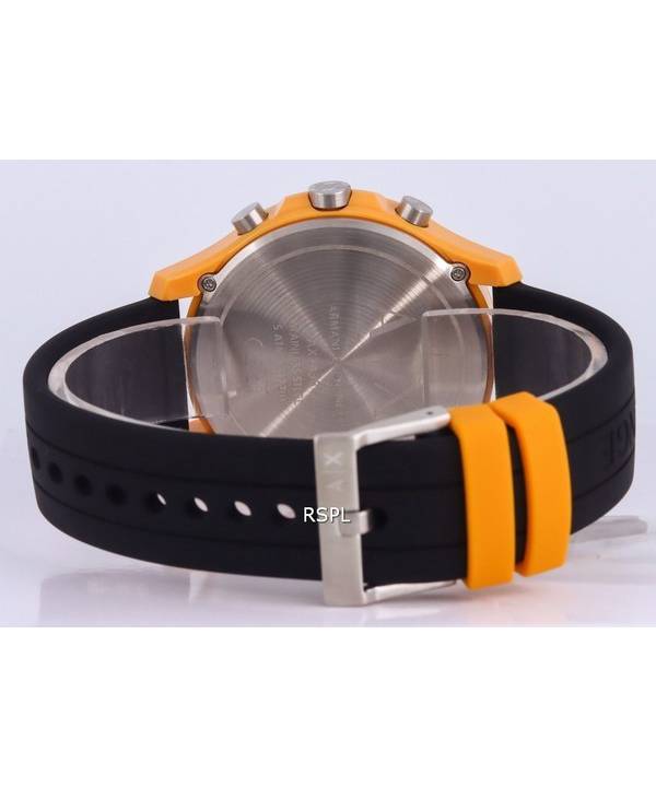 Armani Exchange Chronograph Dial Black AX2438 Hampton Mens Silicon Quartz ZetaWatches Watch 