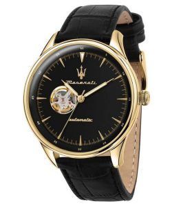 Maserati Tradizione Leather Strap Black Dial Automatic R8821146001 100M Men's Watch