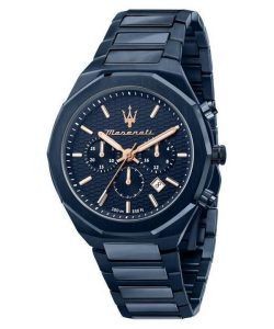 Maserati Stile Chronograph Blue Dial Quartz R8873642008 100M Men's Watch