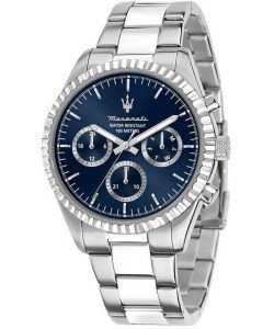 Maserati Competizione Stainless Steel Blue Multifunction Dial Quartz R8853100022 100M Men's Watch