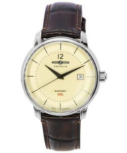 Zeppelin LZ 120 Bodensee Leather Strap Beige Dial Automatic 81605 Men's Watch