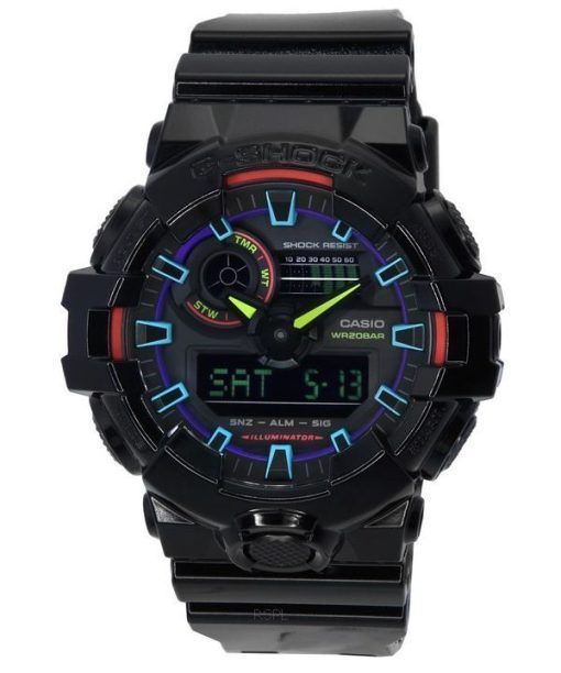 Casio G-Shock Quartz Sports GA-700RGB-1A GA700RGB-1 Men's Watch