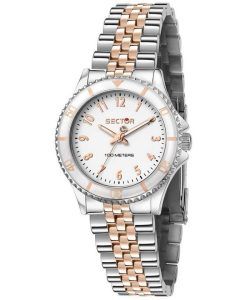 Sector 230 Just Time Two Tone Stainless Steel White Dial Quartz R3253161533 100M Womens Watch