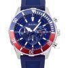 Bulova Sports Chronograph Silicone Strap Blue Dial Quartz 98K111 100M Mens Watch With Gift Set