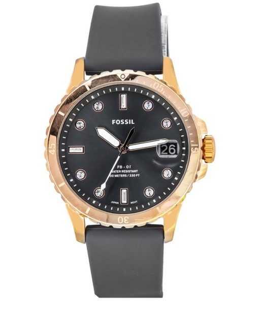 Fossil FB-01 Silicone Strap Grey Dial Quartz ES5293 100M Womens Watch