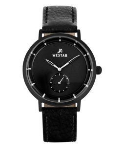 Westar Profile Leather Strap Black Dial Quartz 50246BBN103 Mens Watch