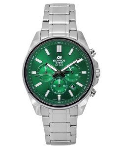 Casio Edifice Standard Analog Chronograph Stainless Steel Green Dial Quartz EFV-650D-3A 100M Men's Watch