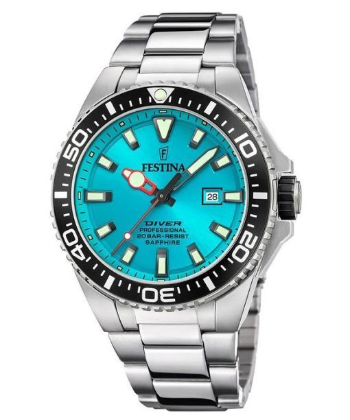 Festina Diver Stainless Steel Turquoise Dial Quartz F20663-5 200M Mens Watch