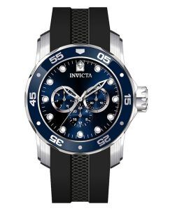 Invicta Pro Diver Scuba GMT Silicone Strap Blue Dial Quartz 45722 100M Men's Watch