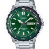 Casio Standard Analog Stainless Steel Green Dial Quartz MTD-125D-3AV 100M Men's Watch