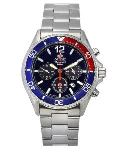 Orient Chronograph Stainless Steel Black Dial Solar Diver's RA-TX0201L10B 200M Men's Watch