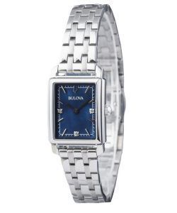 Bulova Classic Sutton Diamond Accent Stainless Steel Blue Dial Quartz 96P245 Women's Watch