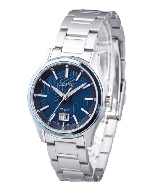 Seiko Sports Stainless Steel Blue Dial Quartz SUR559P1 100M Men's Watch